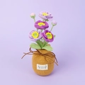 Pavots au crochet faits main en pot tissé avec étiquette décorative artisanale - Grand vase tricoté / Coquelicot en Pot Violet Dégradé