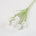 Detailed view of handmade white crochet flower branch with elegant pearl center accents - 9-Head Pearl Gypsophila Bouquet / White