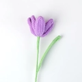Detailed macro view of handcrafted purple crochet tulip with knitted wool texture - Light Purple