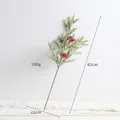 Artificial Christmas stem 82cm with pine needles, red berries, cones and faux snow - FA26550 Snow Scene Mixed