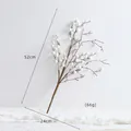 52cm white frosted artificial berry stem for Christmas decoration and floral arrangement - FA46854 Berry Branch