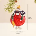 Pendaglio pupazzo di neve in ferro vintage con cappello a pois e stella di Natale - Pupazzo di Neve Dipinto a Mano con Stella Stile (双面大雪人E)