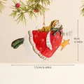 Addobbo natalizio pupazzo di neve in metallo dipinto con stella e corda di canapa - Pupazzo di Neve con Sciarpa a Righe e Stella Stile (双面大雪人H)