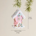 Rosa Lebkuchenhaus-Anhänger aus Samt mit Süßigkeiten-Details und Glitzereffekt - Rosa Haus Stil A