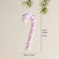 Rosa-weiße Zuckerstange aus Waffelstoff für Weihnachten, Maße 19x8cm für den Baum - Rosa Zuckerstange