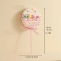 Lollipop Weihnachtsanhänger mit bunten Pompons und rosa Schleife, Größe 32x15 cm - Lollipop (15cm)