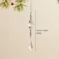 Colgante navideño de 18cm con metal plateado, bola de cristal y prisma de hielo - Estilo de Prisma de Bola Hueca Plateada (25-YKL-035)