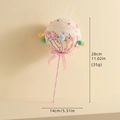 Pastellrosa Lutscher Weihnachtsanhänger mit Pompons und Schleife, 28cm Gesamthöhe - 12CM Pompon