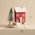 Red House with Snowy Tree on Round Base (XL23-5194-B)