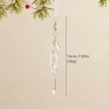Copo de nieve acrílico con perlas y cintas para decoración de árbol de Navidad - Colgante de Rombo de Racimo de Cristal de Hoja (YK021)