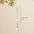 Colgante navideño de acrílico transparente con cuentas de cristal y longitud de 18 cm - Colgante de Prisma de Cuentas Transparentes de Gota de Agua (YK001)