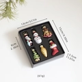 Set of 6 colorful glass Christmas ornaments including Santa and tree in a gift box - Style A (Set of 6)