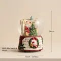Christmas resin rocking horse Santa figurine musical snow globe 14cm table decor - Christmas Snow Globe B