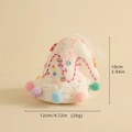 Mini-Weihnachtshut-Dekoration in Creme mit bunten Pompons und Pailletten, 10 cm Höhe - Hut