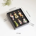 Christmas tree ornaments set featuring 6 miniature colorful glass holiday figures in a box - Style B (Set of 6)