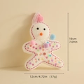 Lebkuchenmann-Anhänger mit rosa Hut und bunten Pailletten für Weihnachtsbaumdekoration - Lebkuchenmann