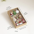 Miniature glass Christmas tree ornaments set featuring Santa and snowman in a gift box - Style C (Set of 9)
