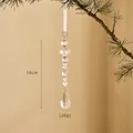 Adorno navideño de cuentas acrílicas con gota de agua transparente, 19 cm - Colgante de Gota de Agua Grande con Cuentas Transparentes Poliédricas (25-18)
