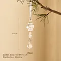 Elegante colgante navideño de 14cm en cristal acrílico y perlas con gota - Adorno de Lágrima de Perla de Cristal (25-17)