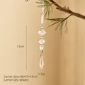 Colgante de carámbano de acrílico de 13cm con cinta blanca para decoración navideña - Colgante de Cono Cónico Largo Geométrico Facetado (25-16)