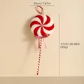 Red and white swirl lollipop Christmas ornament with glitter and bow 51cm decoration - 20cm Diameter Lollipop (25WL-069)