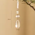 Adorno navideño de acrílico transparente de 10cm con gota de agua y cinta blanca - Colgante de Lágrima de Cuentas Facetadas (25-1)