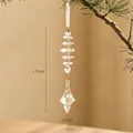 Adorno navideño de acrílico con cuentas de cristal talladas y cinta decorativa - Diseño de Gota de Agua de Cristal Facetado Multicapa (25-2)