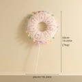 Rosa Donut-Lutscher Weihnachtsbaumschmuck mit Stickerei und Pompons, 50 cm hoch - Großer Donut (25cm)