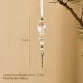Adorno navideño de carámbano de acrílico transparente con gota facetada de 15cm en pino - Colgante de Carámbano Puntiagudo de Bola Facetada (25-7)