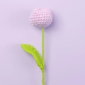 Handmade crochet purple tulip flower made of high quality knitted yarn on a soft background - Light Purple
