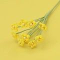 Handmade crochet yellow flower bouquet with white pearl centers for gift - Yellow