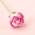 Handmade crochet rose flower in layered pink yarn with detailed knitted texture - Bubble Rose Branch / 3cm Flower Head / Variegated Pink
