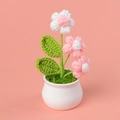 Maceta de flores de ganchillo hecha a mano rosa y blanca para decoración de casa - Degradado Rosa Nude