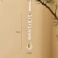 Colgante de carámbano de acrílico transparente de 19 cm con cinta blanca para árbol de Navidad - Colgante Poliédrico de Cuentas Redondas Transparentes Facetadas (25-8)