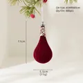 Elegant 11cm wine red flocked velvet teardrop Christmas ornament with gold glitter - Teardrop Cone Style (BN252366)