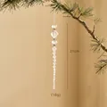Adorno navideño de carámbano acrílico con cuentas facetadas, longitud de 21 cm - Colgante de Carámbano de Cuentas Facetadas Poliédricas (25-12)