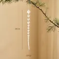 Colgante de carámbano acrílico transparente de 28cm con cuentas para árbol de Navidad - Adorno de Carámbano de Cuentas Poliédricas Transparentes (25-13)