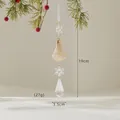 Adorno navideño de copo de nieve acrílico y cono de metal dorado para árbol de navidad - Gota de Agua de Cristal de Cono Dorado de Copo de Nieve (AS037)