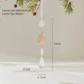 Adorno de árbol de Navidad en acrílico con hoja dorada y gota de cristal de 19cm - Copo de Nieve de Cristal de Imitación de Hoja Hueca Dorada (SA005)