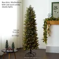 180cm schmaler künstlicher Weihnachtsbaum mit 230 warmweißen LEDs für kleine Räume - 180cm Voll-PE Bleistiftbaum (Integrierte 230 LEDs)