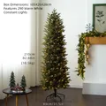 Schmaler künstlicher Weihnachtsbaum 210cm mit 290 warmweißen LEDs für Innendekoration - 210cm Voll-PE Bleistiftbaum (Integrierte 290 LEDs)
