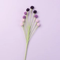 Handmade crochet purple flower bouquet with knit berry buds for home floral decoration - Berry Branch / Gradient Purple