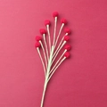 Detail of handmade crocheted red berry bouquet branches for home decoration and floral display - Berry Branch / Burgundy