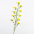 Handmade crochet Billy Buttons flower stem with bright yellow pom-poms for home decor - Yellow