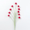 Handmade crochet red berry stem branch for home floral arrangements and decor - Red