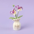Handmade crochet orchid in white pot with purple petals for home decor gifts - Purple Butterfly Orchid in White Vase