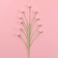 Handmade crochet flower branch with pink buds for home decor and floral arrangements - Pink