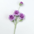 Detail of handcrafted crochet purple roses with intricate stitch texture on white background - Xue Wu 3-Head Barbie Rose Stem / Gradient Purple