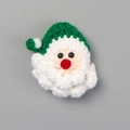 Handmade crochet Santa Claus pot ornament with green hat for festive desktop decoration - Finished Santa Claus Head - Dark Green
