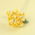 Handmade crochet hydrangea bouquet with yellow orange flowers and pearl stamens - Hydrangea Branch / Gradient Yellow